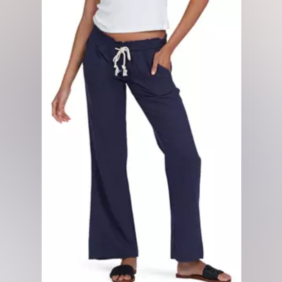 Roxy Pants - Roxy Blue Oceanside Drawstring Pants Size XS NWT